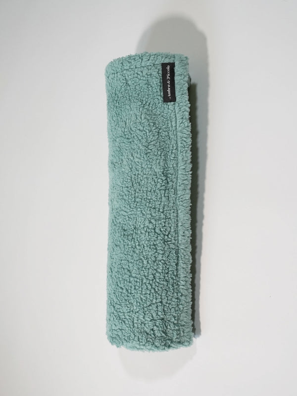 Weiche Kuscheldecke in Mint aus Teddyplüsch