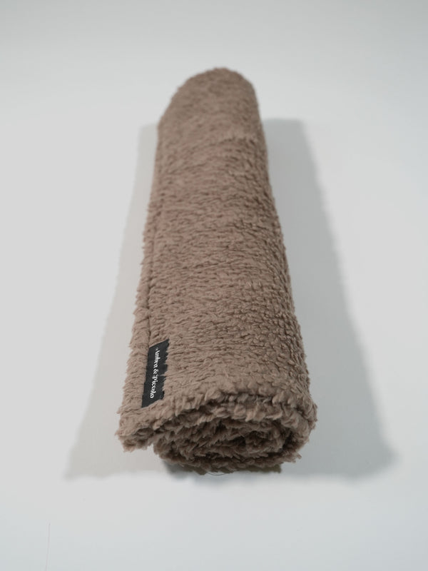 Weiche Kuscheldecke in Taupe aus Teddyplüsch